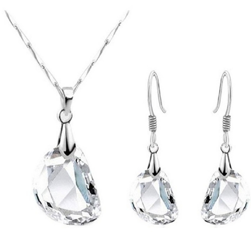 Crystal Pendant Necklace & Earrings
